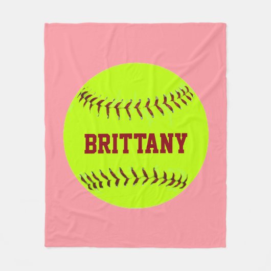 Aangepaste Softball Fleece Blanket (Voorkant)