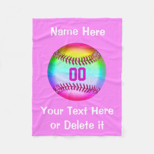 Aangepaste Softball Fleece Blanket (Voorkant)