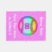 Aangepaste Softball Fleece Blanket Deken (Voorkant (Horizontaal))