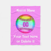 Aangepaste Softball Fleece Blanket Deken (Voorkant)