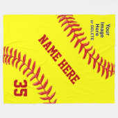 Aangepaste Softball Fleece Blanket, Tekst, Foto Deken (Voorkant (Horizontaal))
