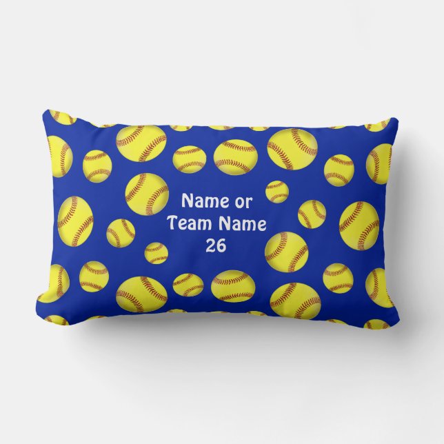Aangepaste Softball Lumbar Pillow in uw kleuren Kussen (Voorkant)