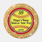 Aangepaste Softball Magnets in Bulk of Koop Één Magneet (Voorkant)