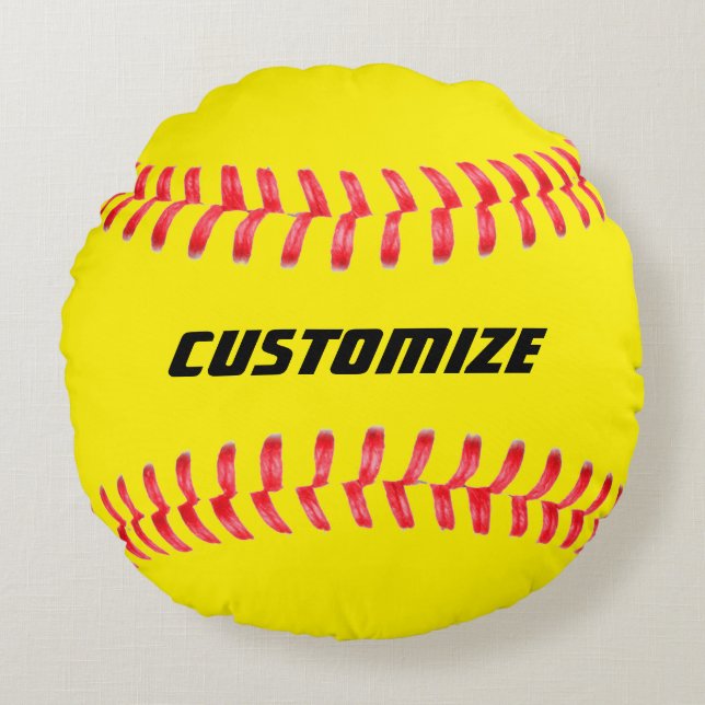 Aangepaste Softball Pillow Rond Kussen (Voorkant)