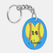 Aangepaste Softball-Sleutelhangers voor faskgebrui Sleutelhanger (Voorkant Links)