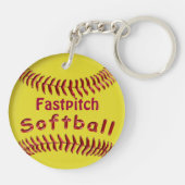Aangepaste Softball-Sleutelhangers voor faskgebrui Sleutelhanger (Achterkant)
