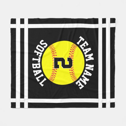 Aangepaste Softball-teamnaam & Player-nummerpoorte Fleece Deken (Voorkant (Horizontaal))