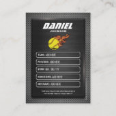 Aangepaste Softball Trading Kaart, Softball Kaart Contactkaartje (Achterkant)