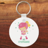 Aangepaste softbalspeler en sterren sleutelhanger (Voorkant)