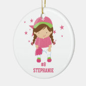 Aangepaste softbalspeler en sterrenversiering keramisch ornament (Links)