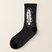 Aangepaste sokken met een naam of een grappige wee (Links - buitenkant)