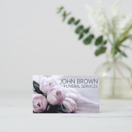 Aangepaste "Solemn Flowers" (Amerikaans) Visitekaartje (Staand voorkant)