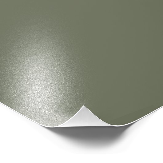 Aangepaste Solid Moss Green Poster Print (Hoek)