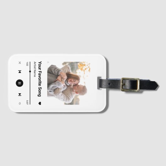 Aangepaste Song Favorite Song One Photo Coffee Mok Bagagelabel (Voorkant (horizontaal))