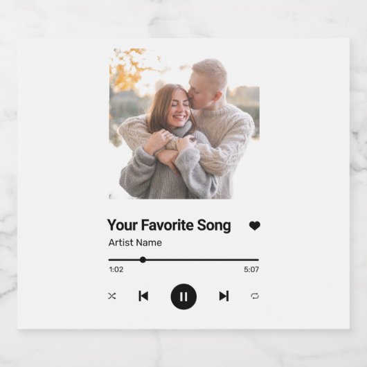 Aangepaste Song Favorite Song One Photo Coffee Mok Sparkling Wijnetiket (Enkel label)