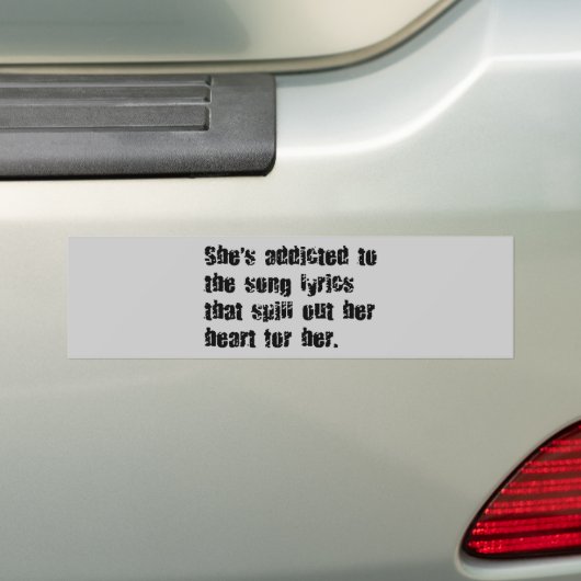 AANGEPASTE SONG LYRICS HEART SPILL SAD EMO OPMERKI BUMPERSTICKER (Op auto)