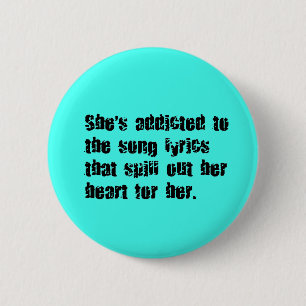 AANGEPASTE SONG LYRICS HEART SPILL SAD EMO OPMERKI RONDE BUTTON 5,7 CM