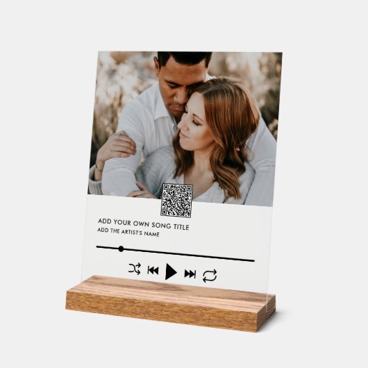 Aangepaste Song Plaque Foto QR Code Muziek Video L Acryl Bord (Hoek)