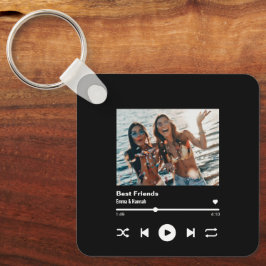 Aangepaste song QR Code Besties Vriendschapsfoto Sleutelhanger