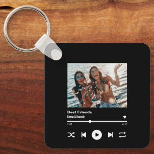 Aangepaste song QR Code Besties Vriendschapsfoto Sleutelhanger