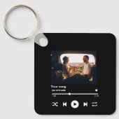 Aangepaste Song QR-code met persoonlijke sleutel v Sleutelhanger (Voorkant)