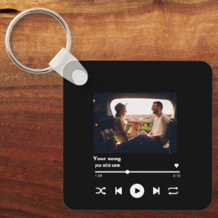 Aangepaste Song QR-code met persoonlijke sleutel v Sleutelhanger