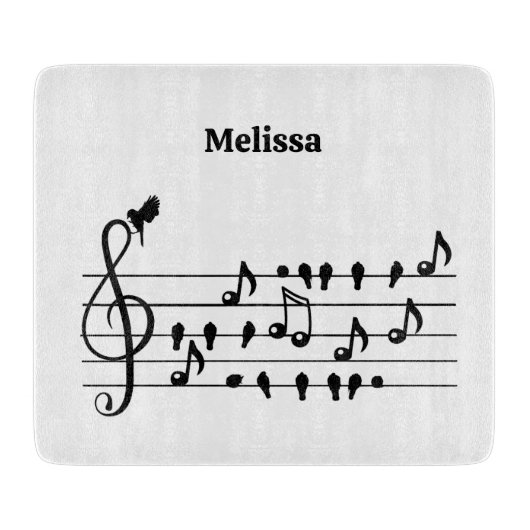 Aangepaste Songbird Treble Clef Kunst Snijplank (Voorkant)