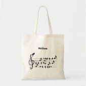 Aangepaste Songbird Treble Clef Kunst Tote Bag (Voorkant)