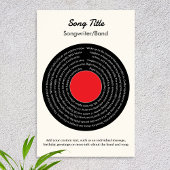 Aangepaste songteksten Retro Vinyl Record Poster