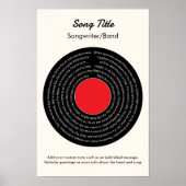 Aangepaste songteksten Retro Vinyl Record Poster (Voorkant)