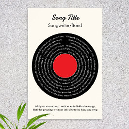 Aangepaste Songteksten Retro Vinylplaat Poster