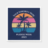 Aangepaste Sorority Plezier Week Beach Party Blauw Servet (Voorkant)
