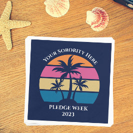 Aangepaste Sorority Plezier Week Beach Party Blauw Servet