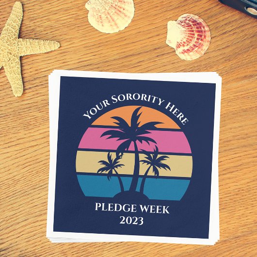 Aangepaste Sorority Plezier Week Beach Party Blauw Servet