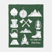 Aangepaste Souvenir Camping Collage Campers Fleece Deken (Voorkant)