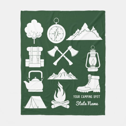 Aangepaste Souvenir Camping Collage Campers Fleece Deken (Voorkant)