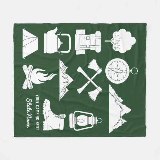 Aangepaste Souvenir Camping Collage Campers Fleece Deken (Voorkant (Horizontaal))