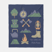 Aangepaste Souvenir Camping Collage Campers Fleece Deken (Voorkant)