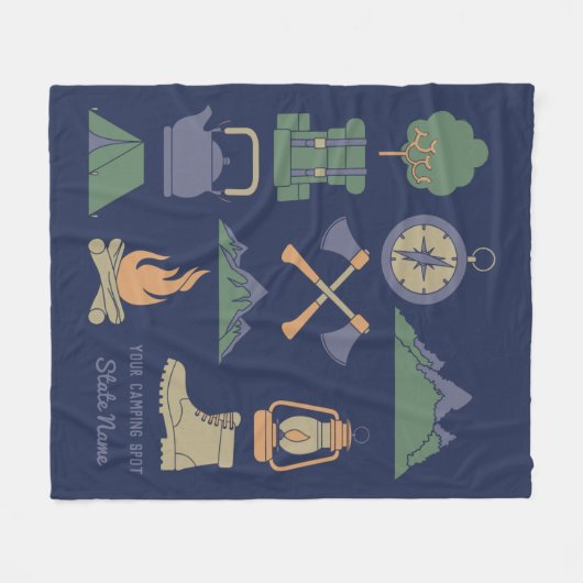 Aangepaste Souvenir Camping Collage Campers Fleece Deken (Voorkant (Horizontaal))