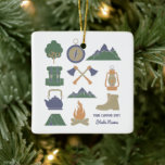 Aangepaste Souvenir Camping Collage Campers Foto Keramisch Ornament<br><div class="desc">Voeg eenvoudig de naam van je favoriete kampeerterrein en de staat waarin het zich bevindt aan de voorkant en je favoriete foto van je kampingreis op de achterkant naar creëer van je eigen souvenir kamperen met kerstboomstructuur of voeg een familienaam of andere tekst toe aan de creëer van je aangepaste...</div>