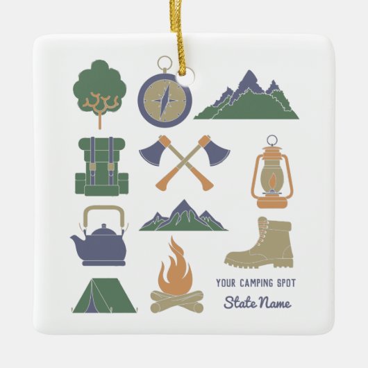 Aangepaste Souvenir Camping Collage Campers Foto Keramisch Ornament (Voorkant)