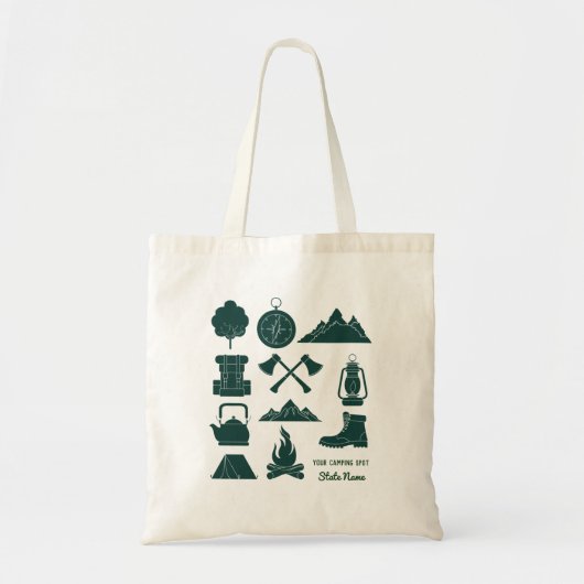 Aangepaste Souvenir Camping Collage Campers Tote Bag (Voorkant)
