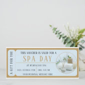 Aangepaste spa dag voucher cadeaubon kaart (Staand voorkant)