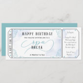 Aangepaste Spa Day Massage Blue Voucher Certificaa Kaart (Voorkant / Achterkant)