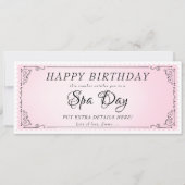 Aangepaste Spa Day Massage Roze Voucher Certificaa Kaart (Voorkant)