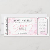 Aangepaste Spa Day Massage Roze Voucher Certificaa Kaart (Voorkant)