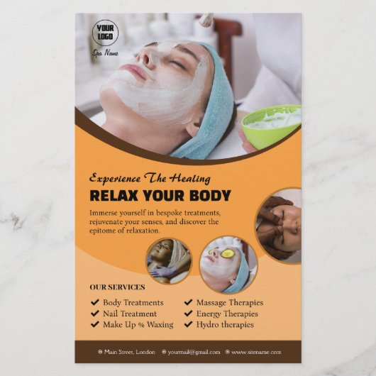 Aangepaste Spa Services Flyer (Voorkant)