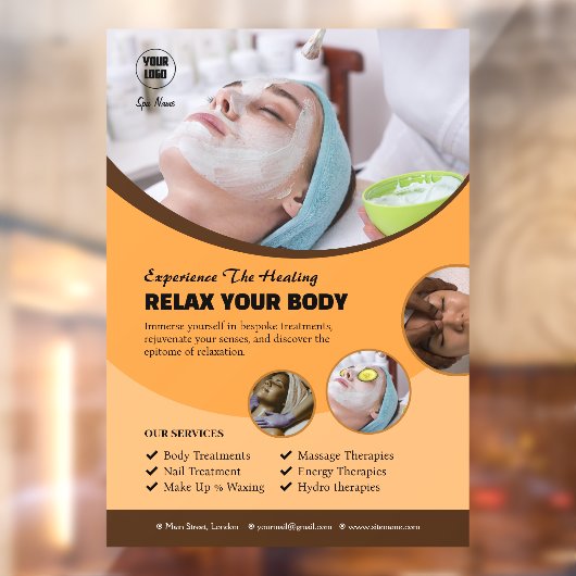 Aangepaste Spa Window Cling Raamsticker (Vel 2)