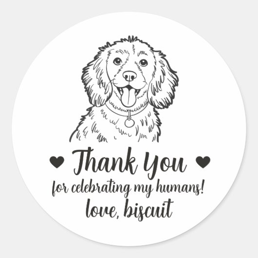 Aangepaste Spaanse Hond Trouw Favor Stickers (Voorkant)