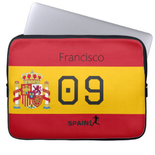 Aangepaste Spaanse nationale voetbalgrafiek atleet Laptop Sleeve